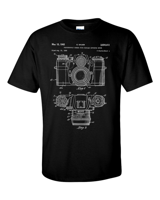 Camera Patent Blueprint Photography T-Shirt