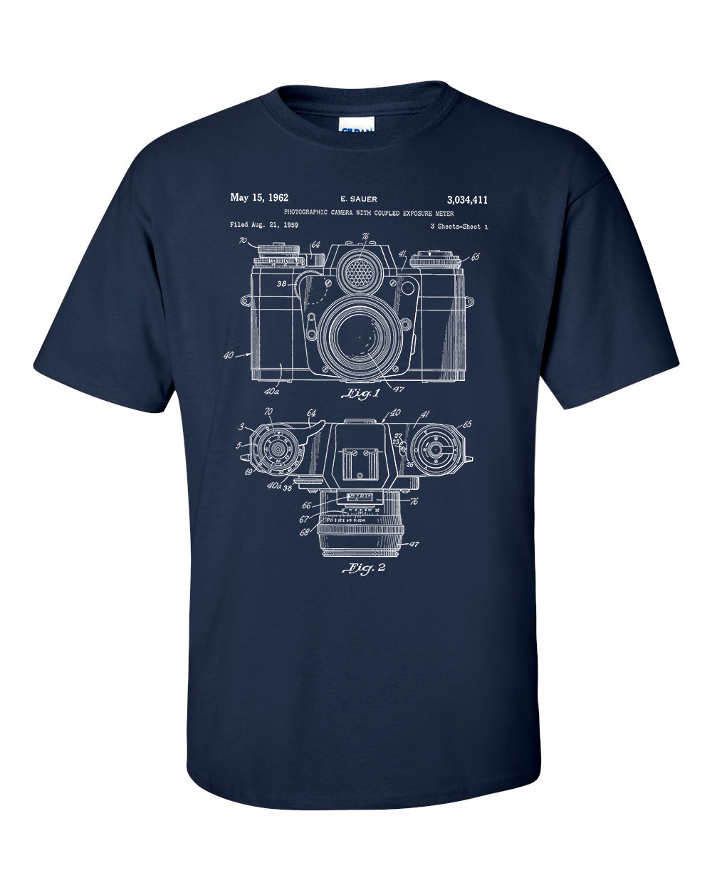 Headphone Assembly Patent Blueprint T-Shirt