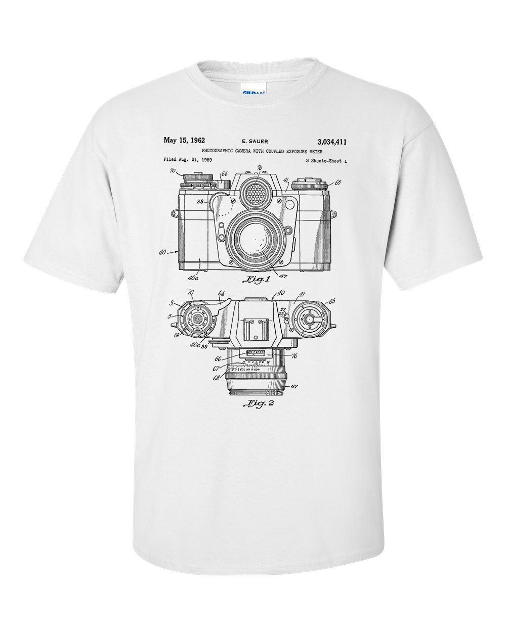 Camera Patent Blueprint Photography T-Shirt