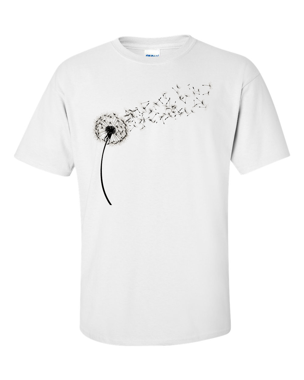 Dandelion T-Shirt, Wildflower Drawing Seed Head Shirt