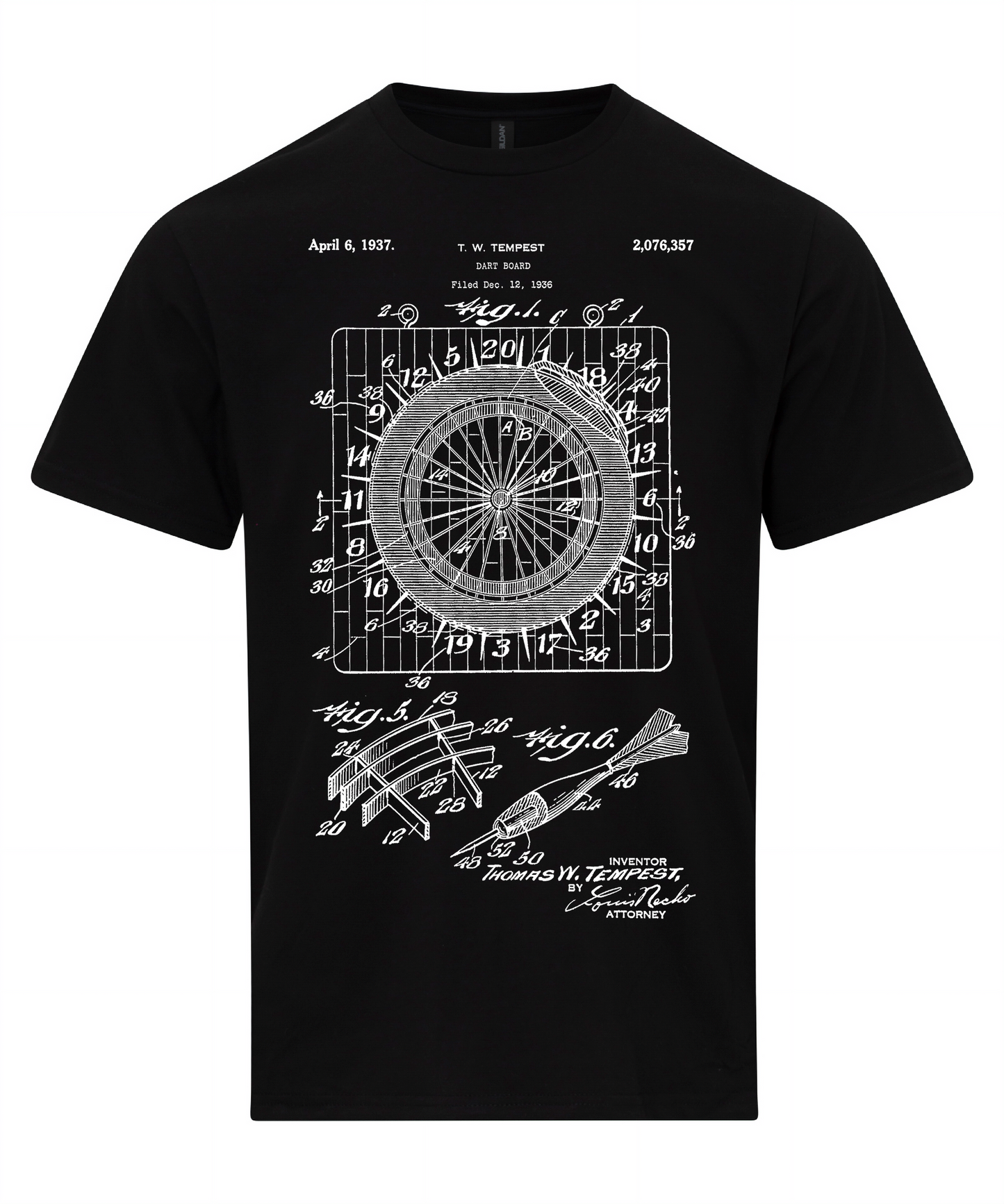 Dart Board T-Shirt, Darts Patent Shirt