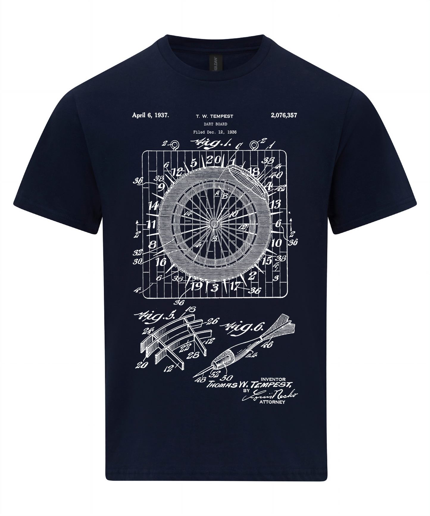 Dart Board T-Shirt, Darts Patent Shirt