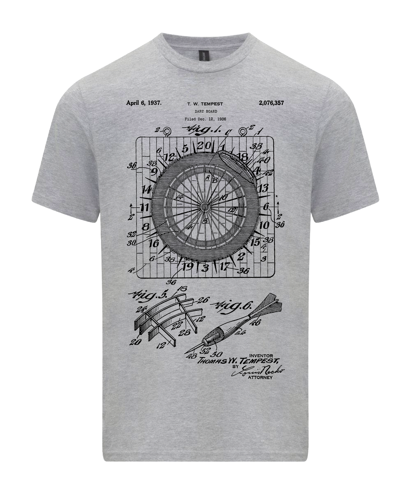 Dart Board T-Shirt, Darts Patent Shirt