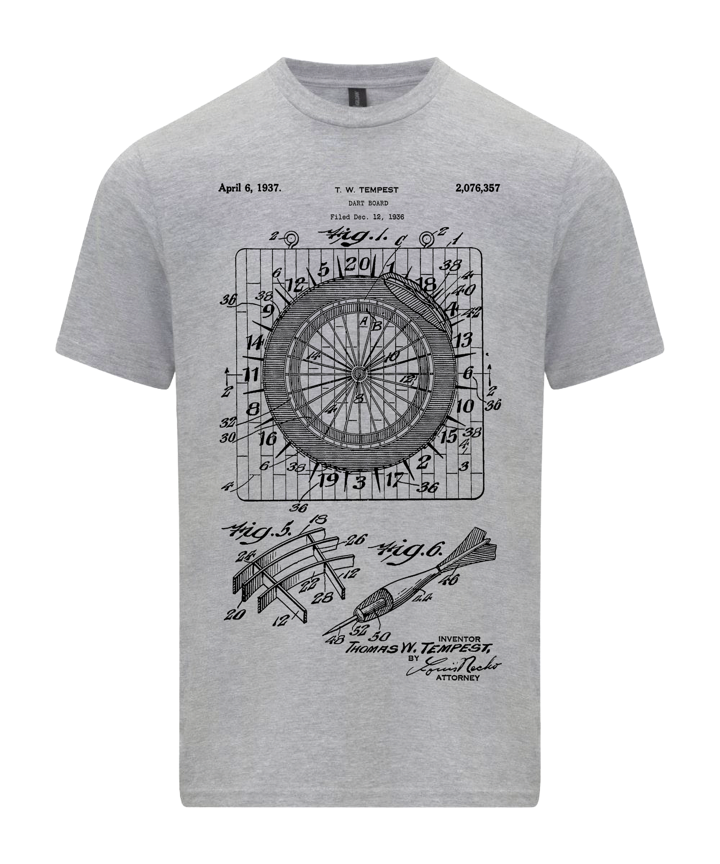 Dart Board T-Shirt, Darts Patent Shirt
