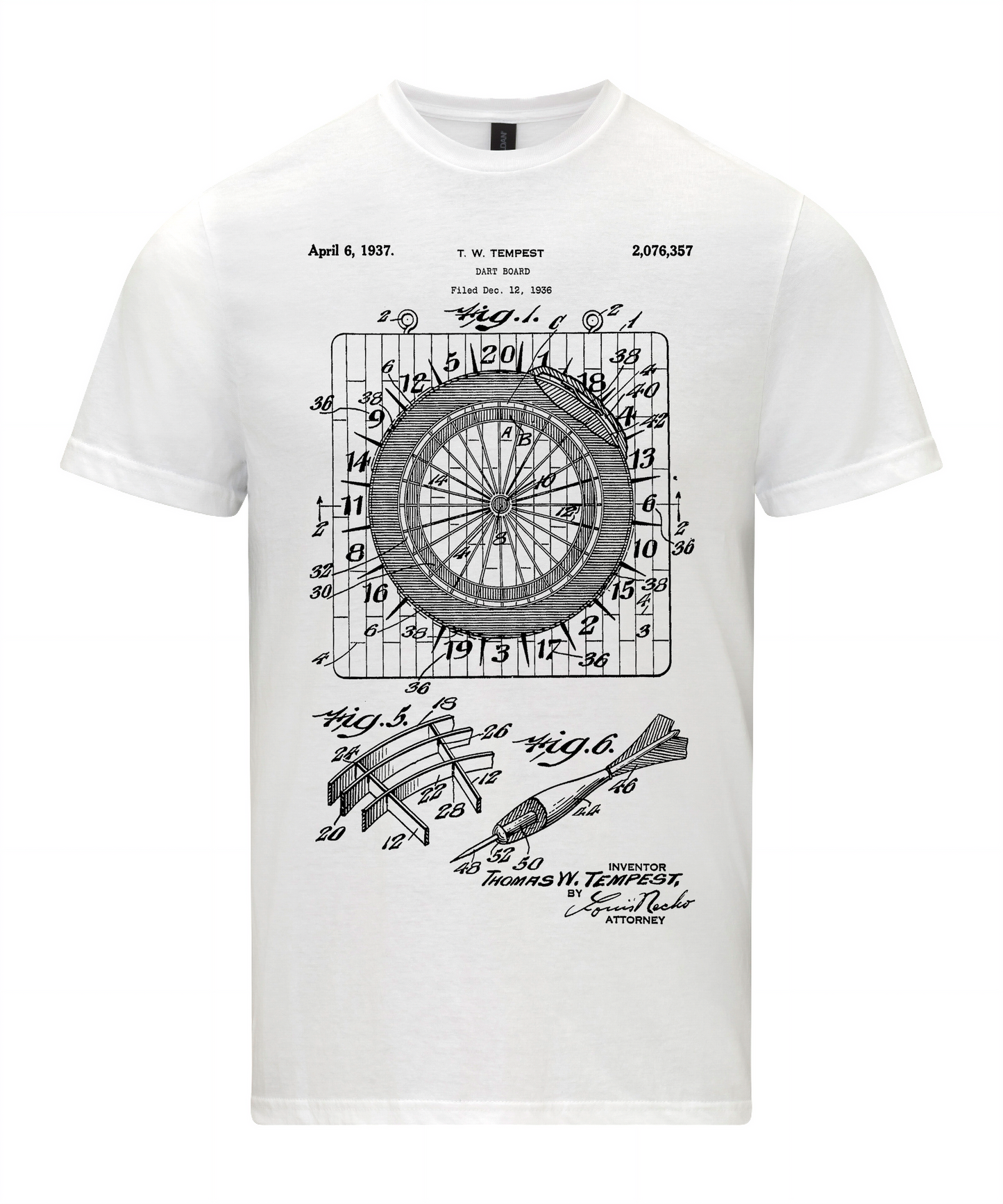 Dart Board T-Shirt, Darts Patent Shirt