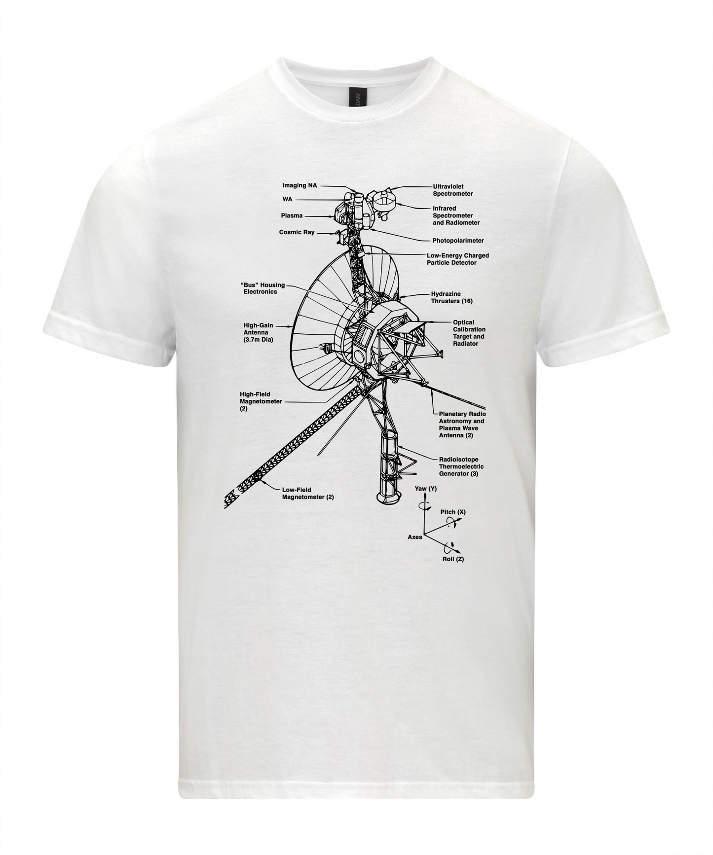 Voyager Space Probe Schematic T-Shirt - Voyager Blueprint - Voyager Diagram Shirt