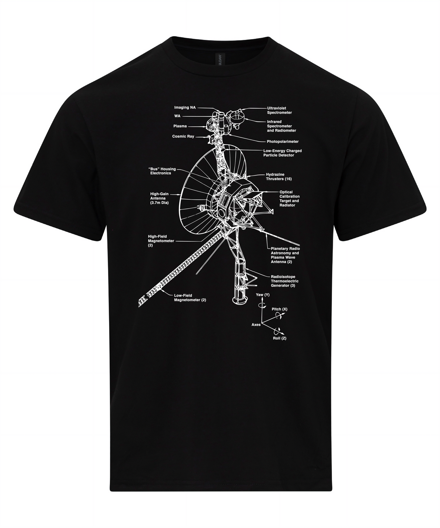 Voyager Space Probe Schematic T-Shirt - Voyager Blueprint - Voyager Diagram Shirt