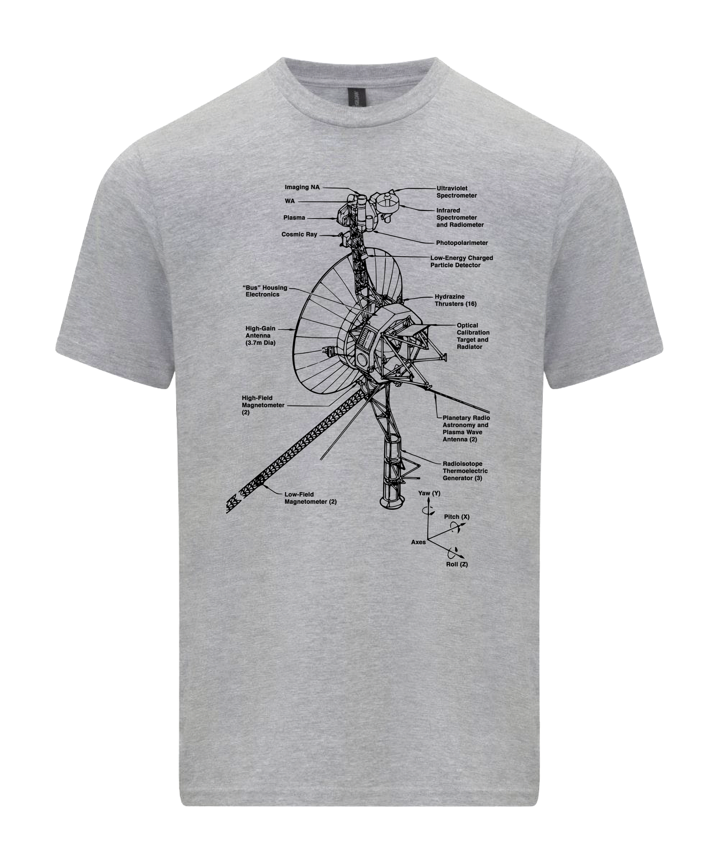 Voyager Space Probe Schematic T-Shirt - Voyager Blueprint - Voyager Diagram Shirt