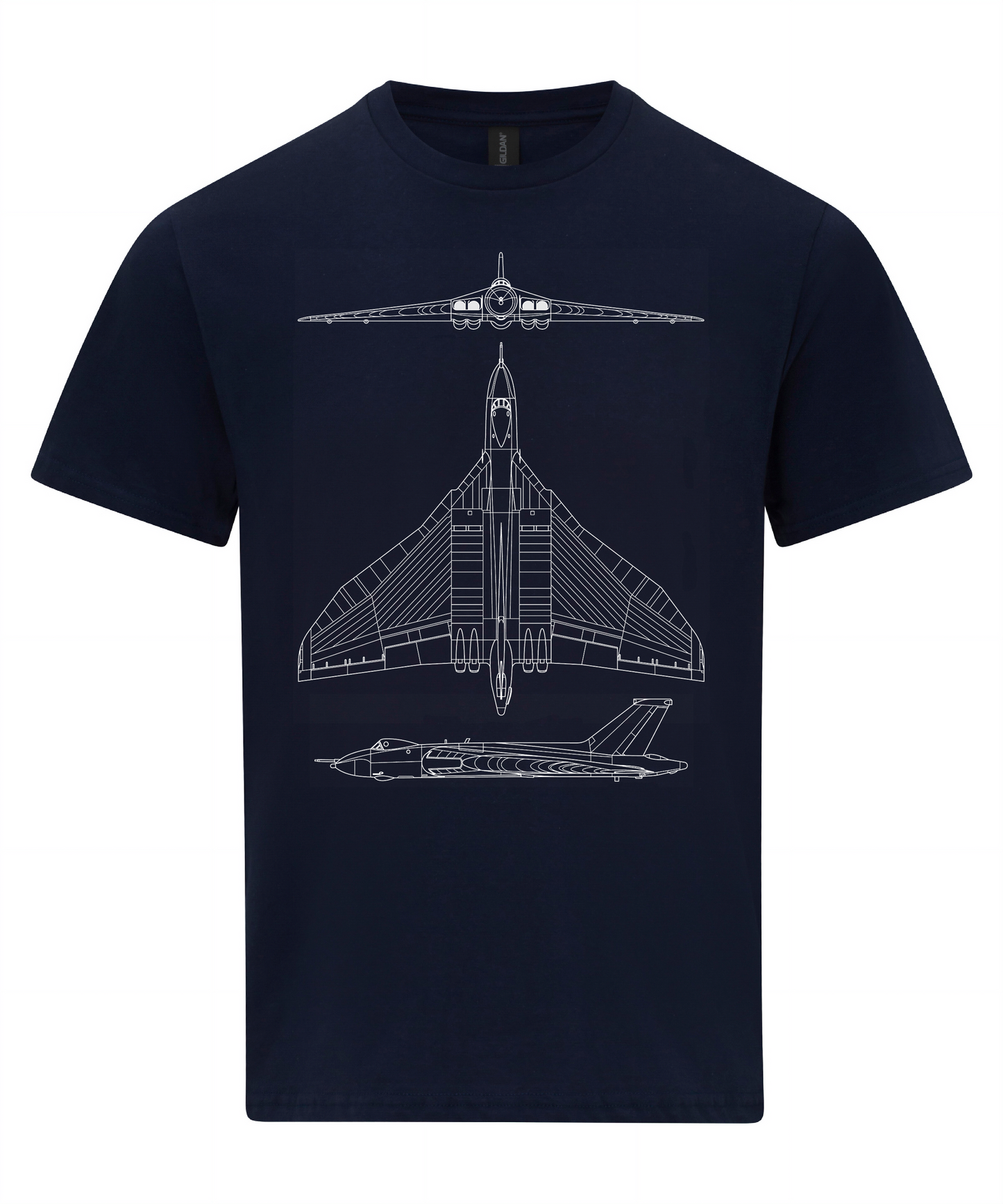 Avro Vulcan T-Shirt Strategic Bomber Aircraft Blueprint Design Tee