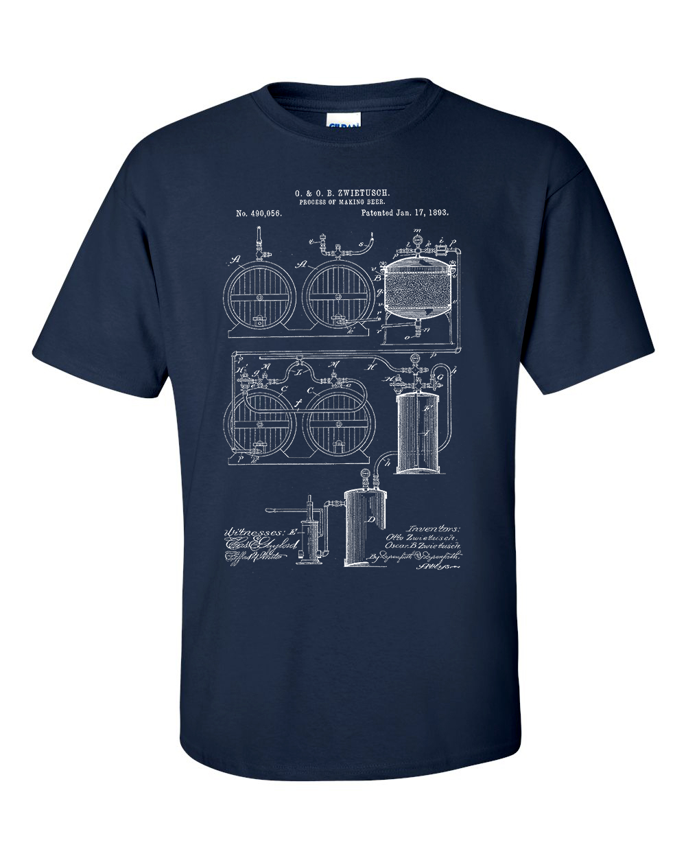 Beer Brewing 1893 Patent Craft Beer Gift T-Shirt