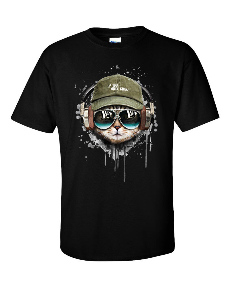 If You Only Knew Headphone Tabby Cool Cat T-Shirt