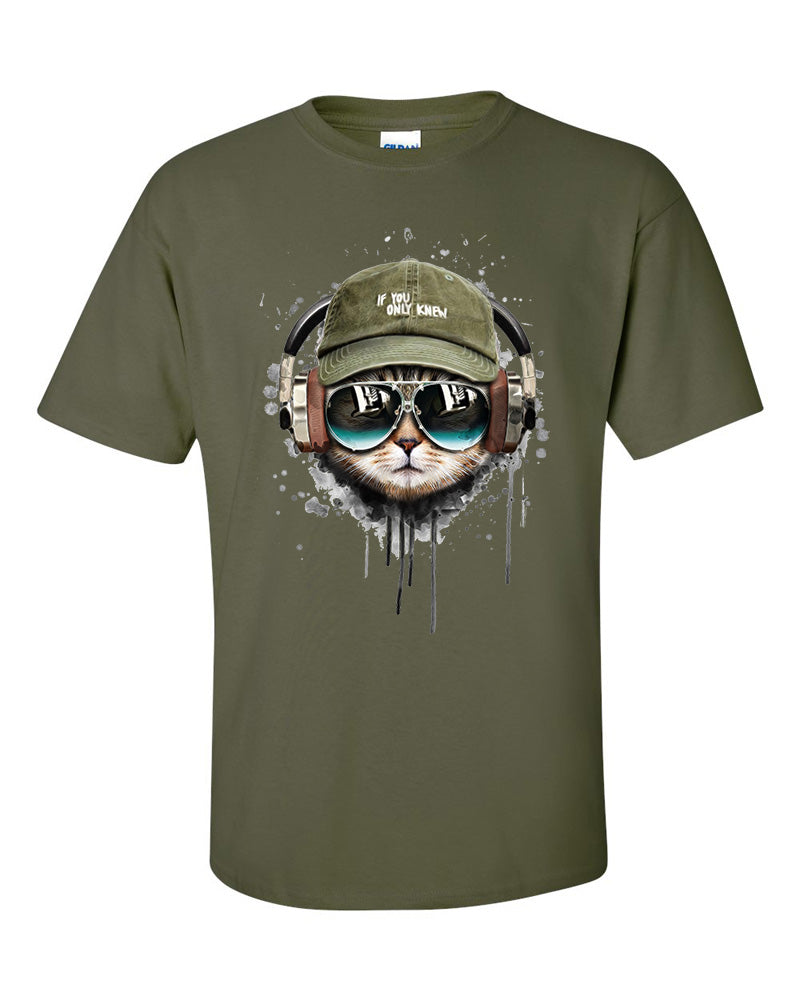 If You Only Knew Headphone Tabby Cool Cat T-Shirt