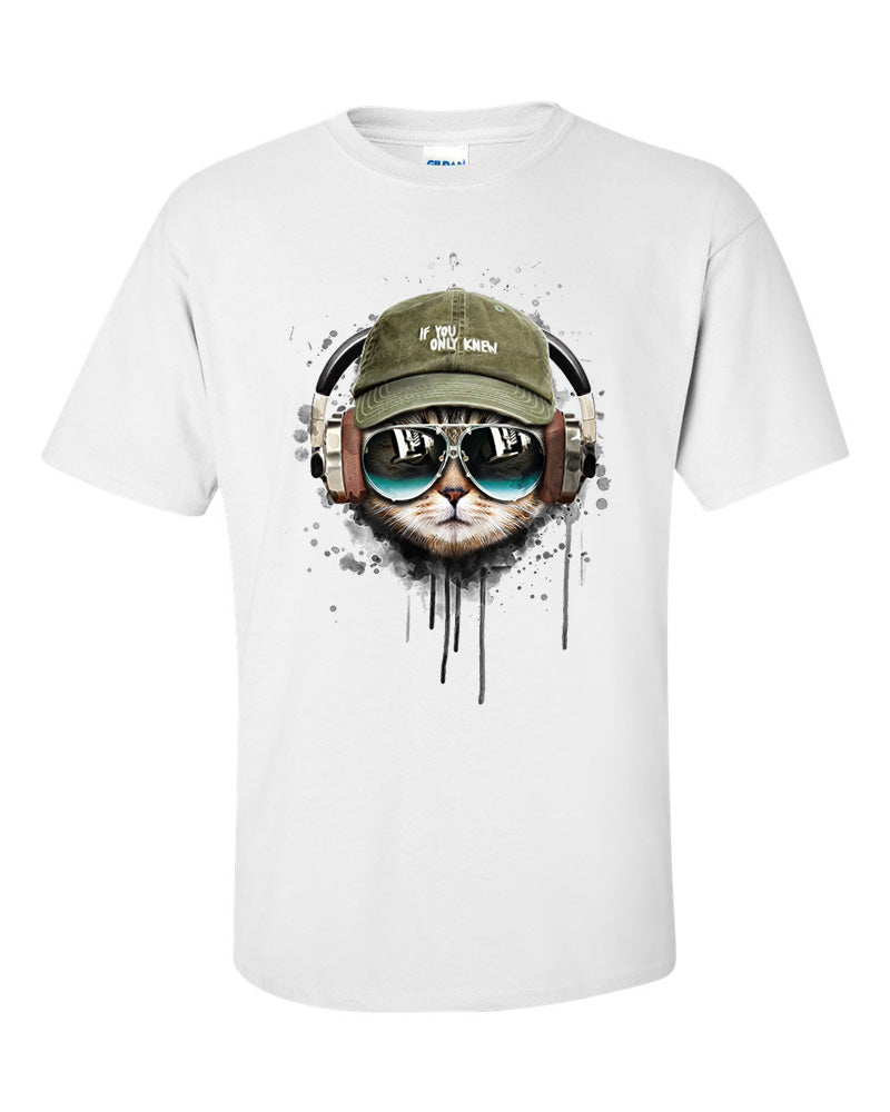 If You Only Knew Headphone Tabby Cool Cat T-Shirt