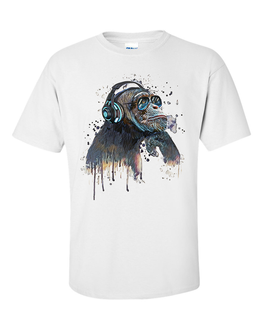 DJ Chimpanzee Headphone Chimp Monkey T-Shirt