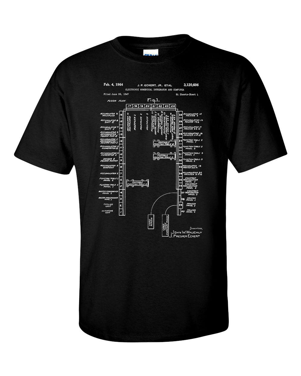 ENIAC First Programmable Computer Patent T-Shirt