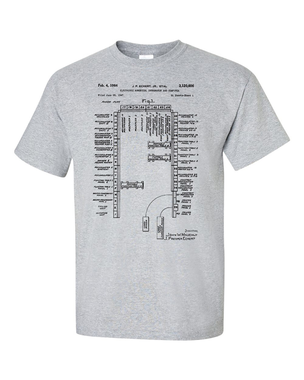 ENIAC First Programmable Computer Patent T-Shirt