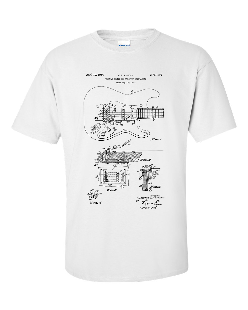 Electric Guitar Patent T-Shirt