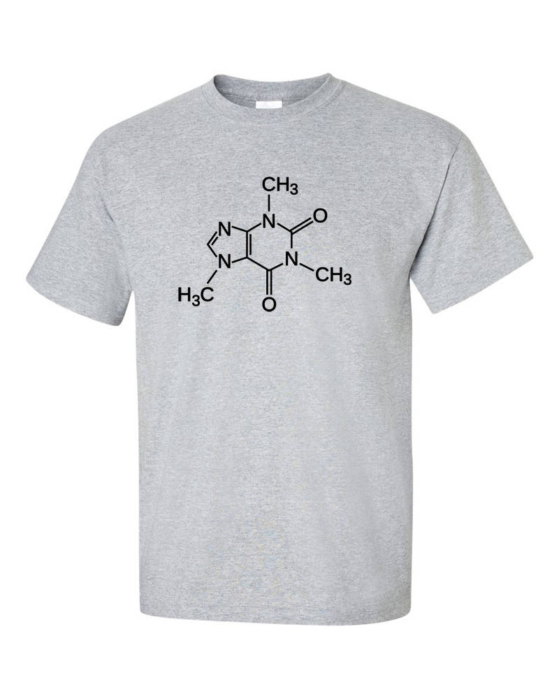 Caffeine Molecule 2d Skeletal Formula T-Shirt