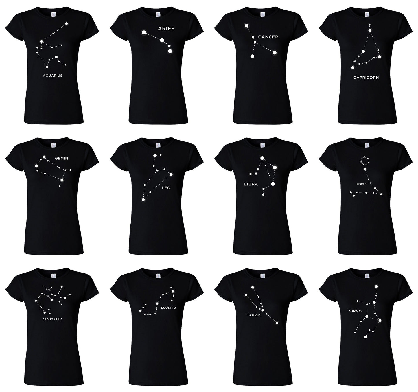 Zodiac Sign Star Constellation Astrology Horoscope Womens T-Shirt
