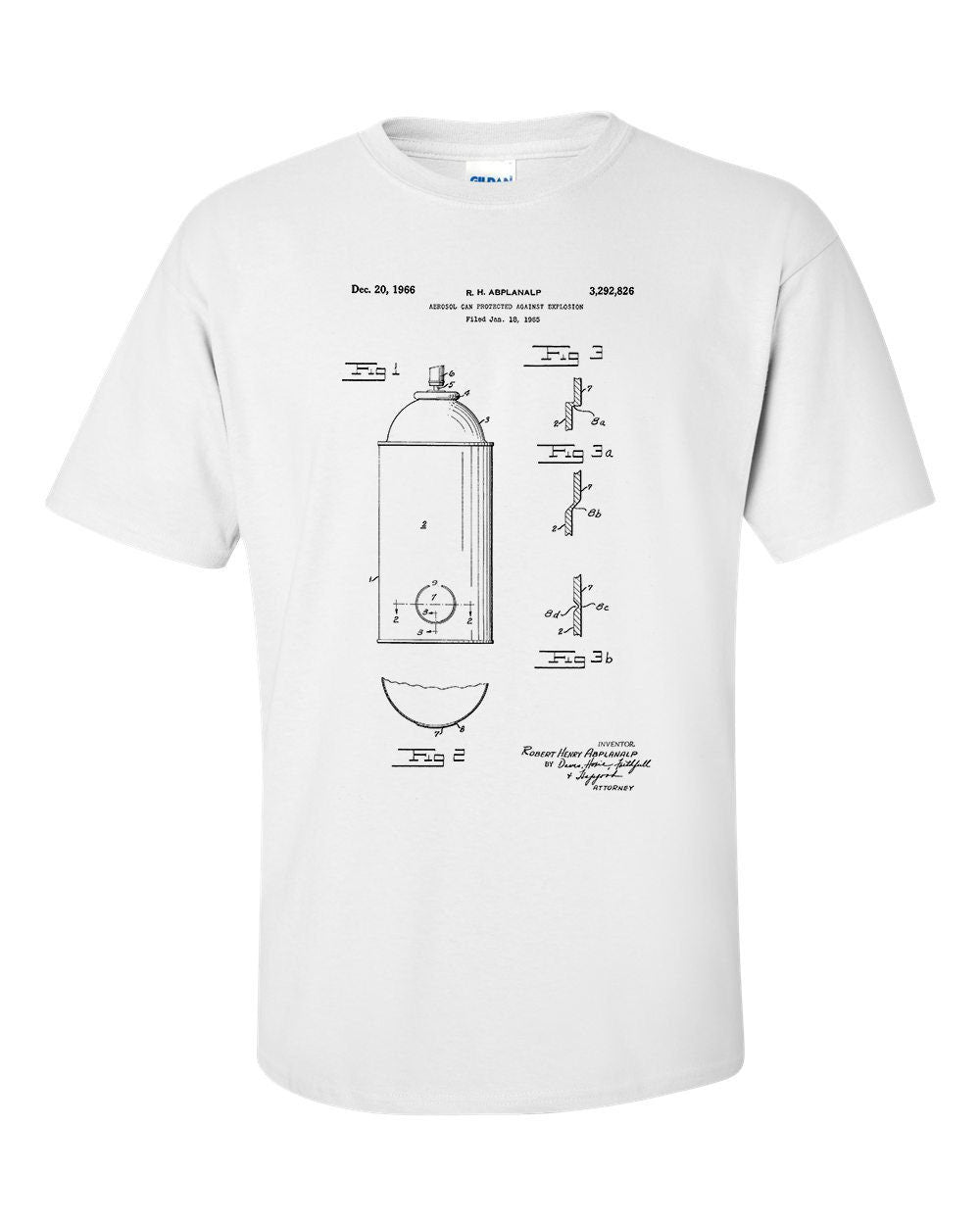 Aerosol Spray Can Patent Blueprint Graffiti Art T-Shirt