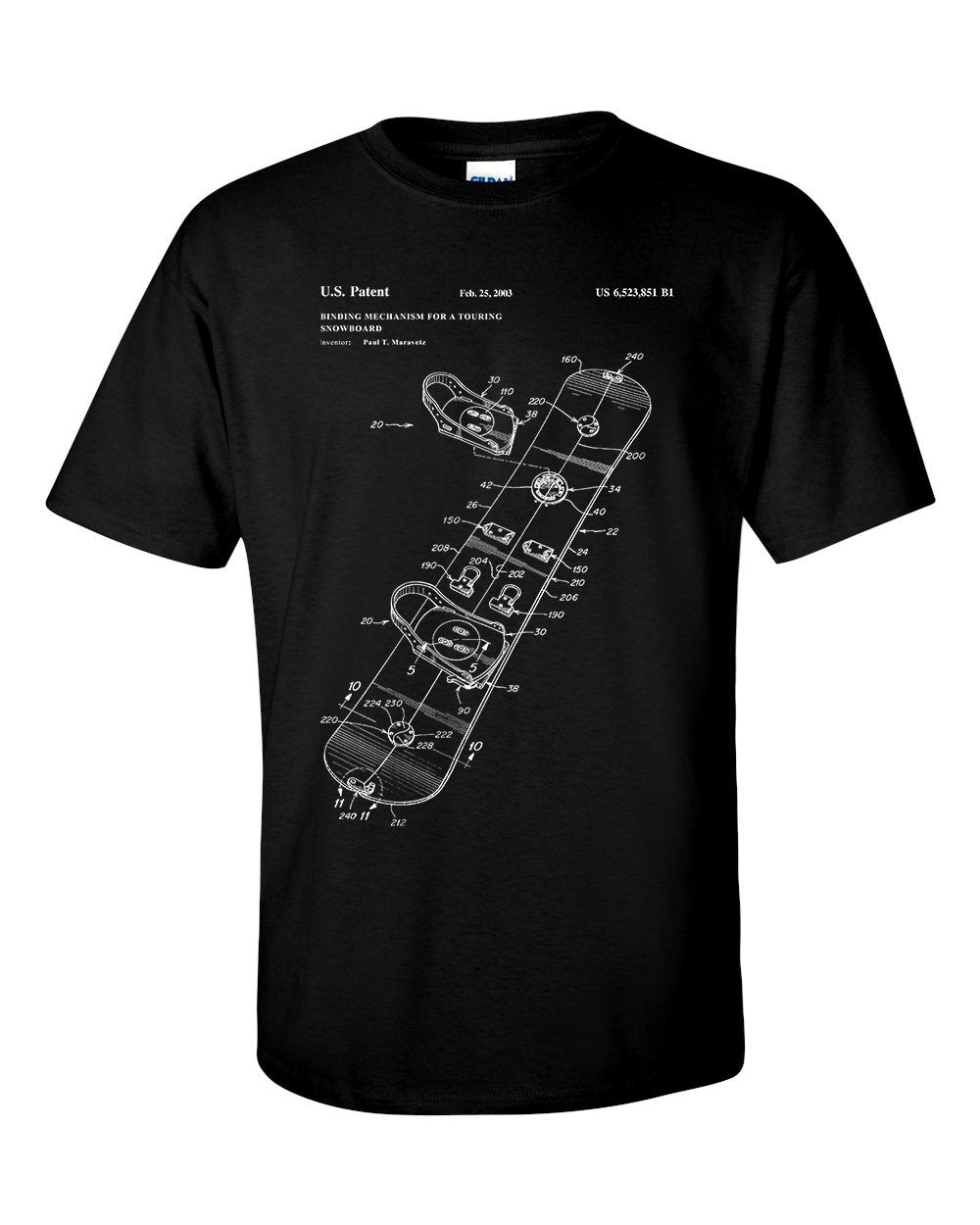 Snowboard Binding Patent T-Shirt