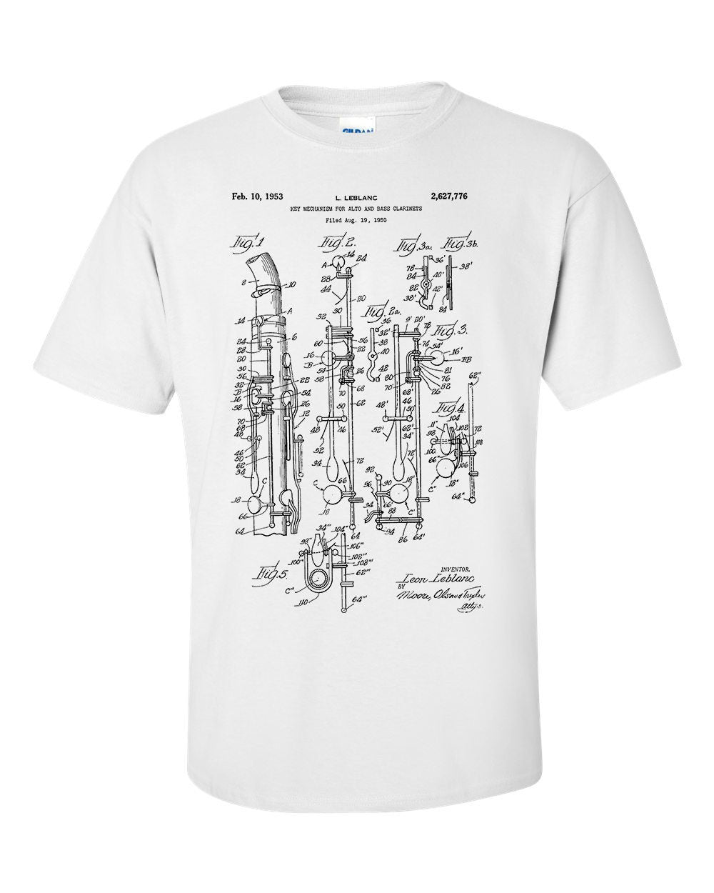 Clarinet Patent Blueprint T-Shirt