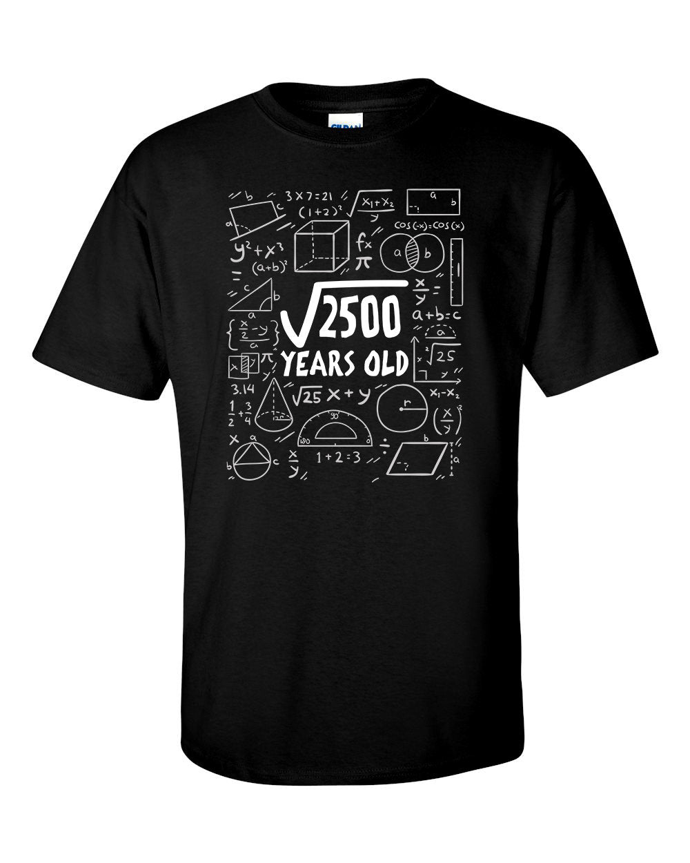 Square Root of 2500 50 Year Old 50th Fifty Birthday Gifts  Math T-Shirt