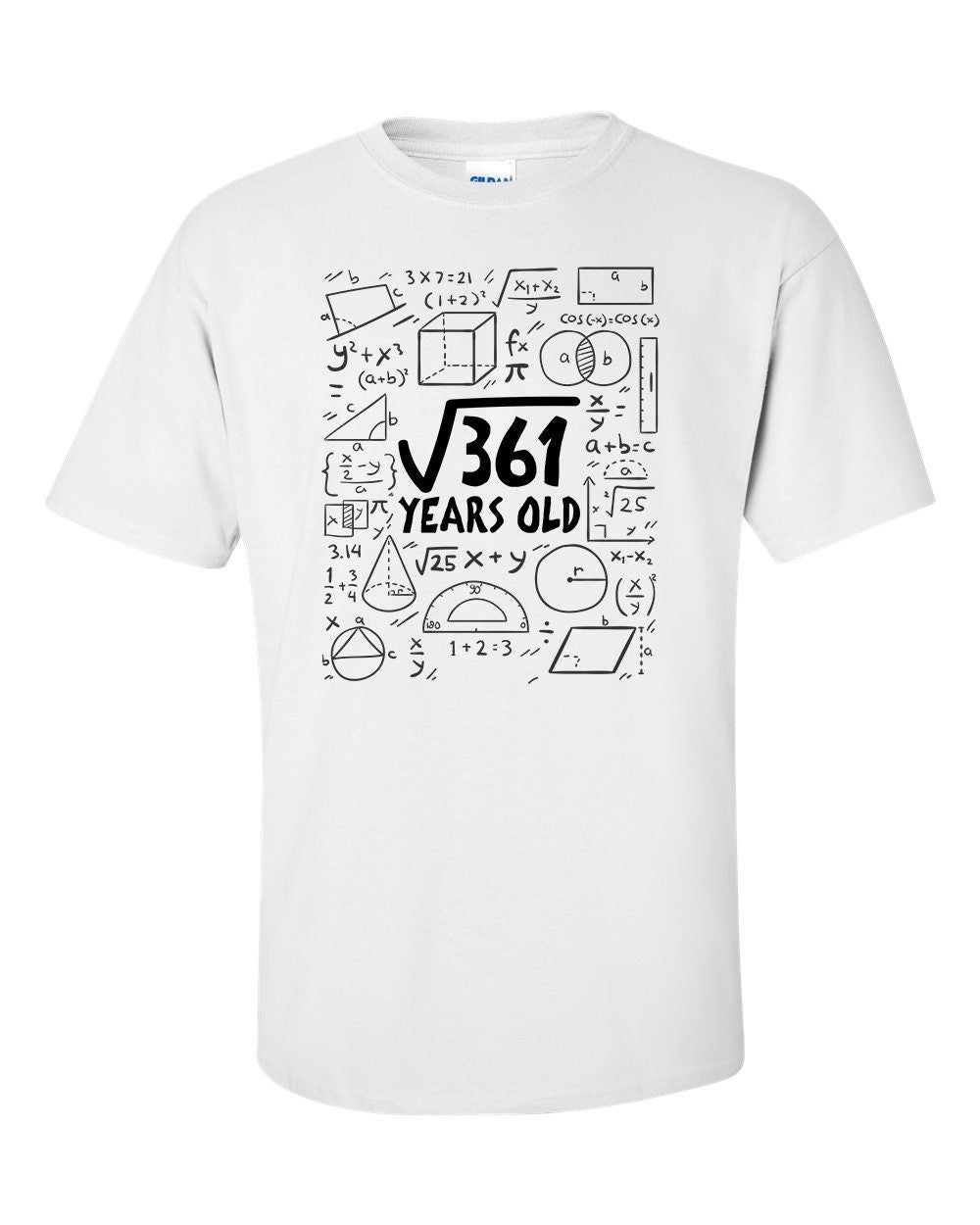 Square Root of 361 19 Year Old 19th Nineteen Birthday Gifts  Math T-Shirt