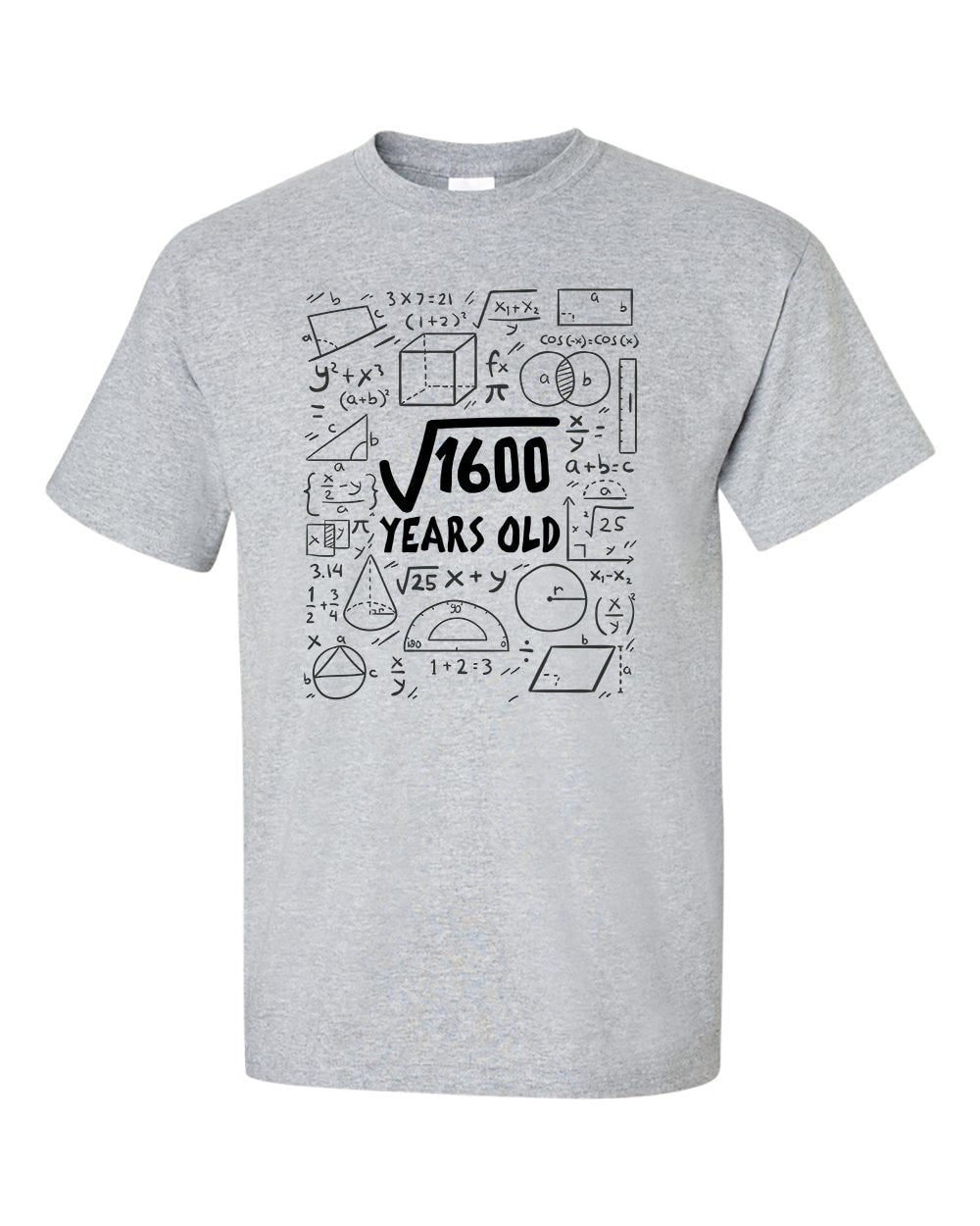 Square Root of 1600 40 Year Old 40th Forty Birthday Gifts  Math T-Shirt
