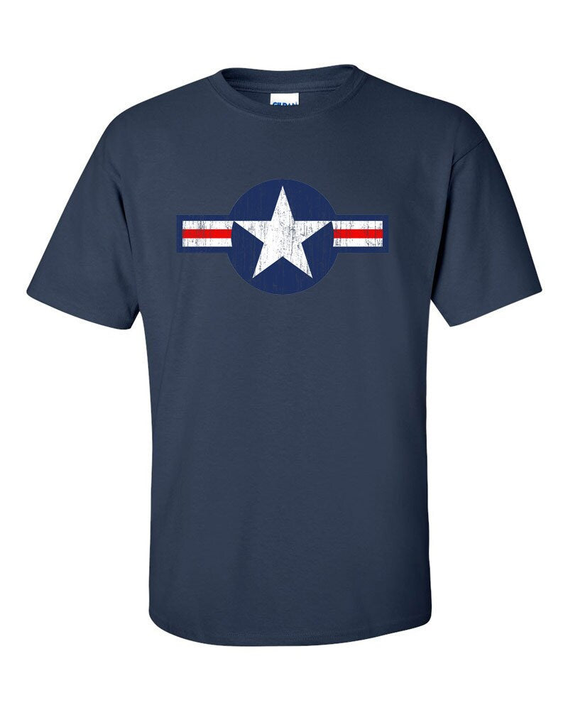 USAF Air Force Roundel Distressed Logo T Shirt