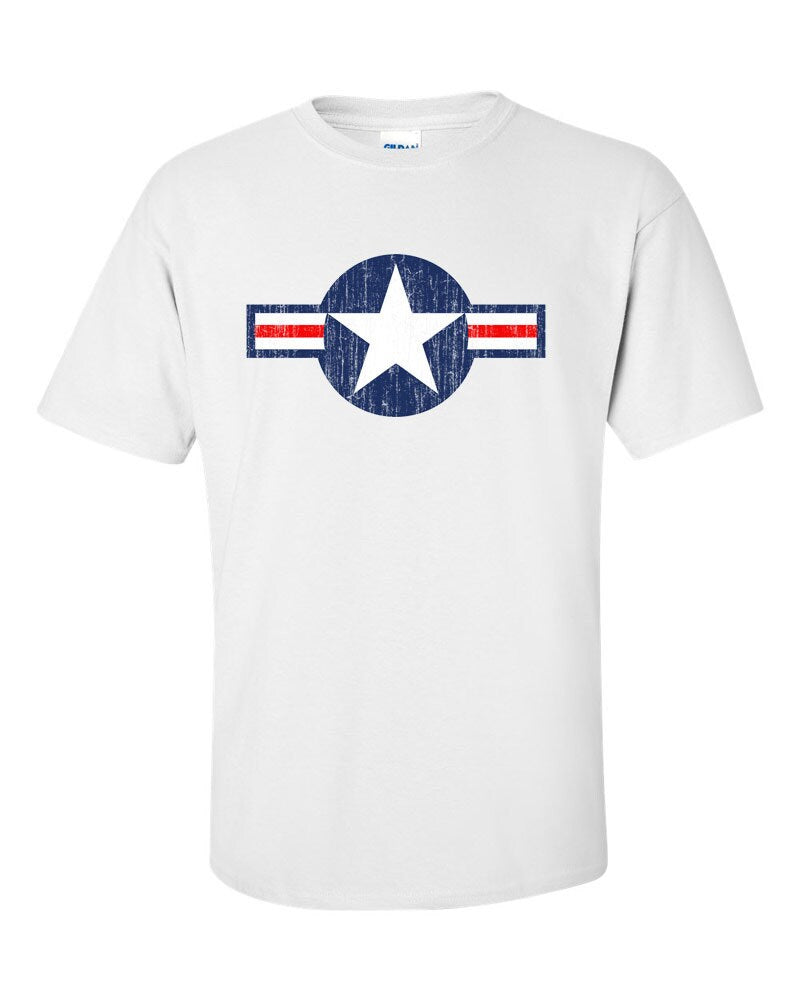 USAF Air Force Roundel Distressed Logo T Shirt