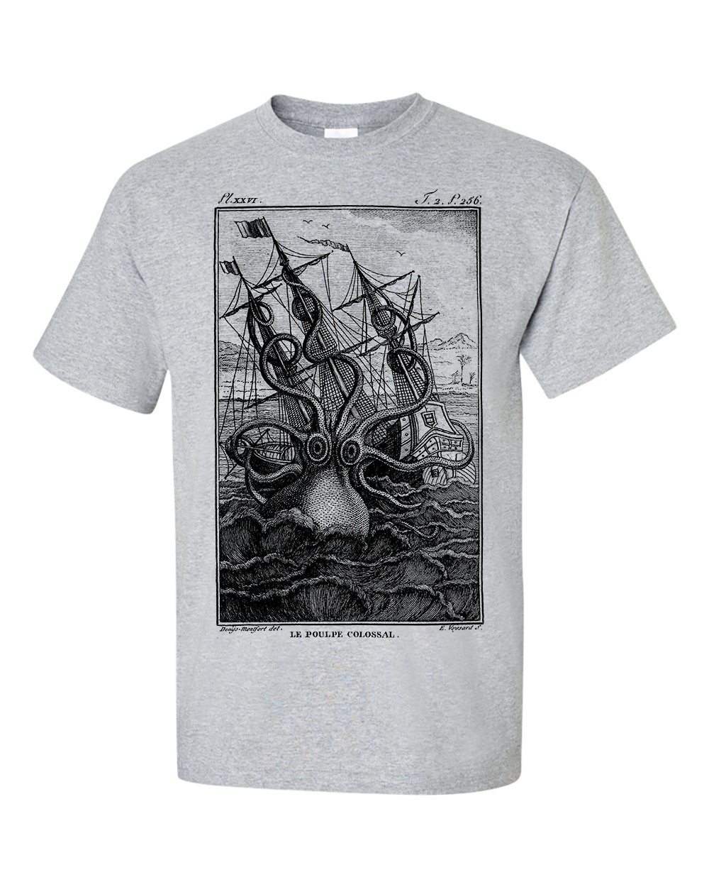 Kraken Le Poulpe Colossal Giant Octopus by malacologist Pierre Dénys de Montfort T-Shirt