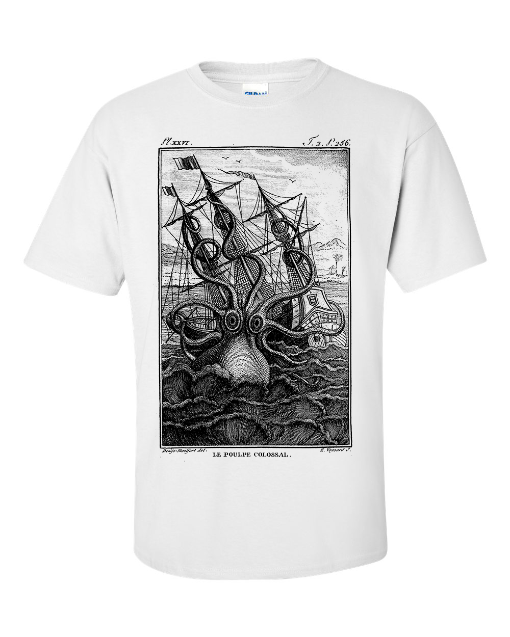 Kraken Le Poulpe Colossal Giant Octopus by malacologist Pierre Dénys de Montfort  T-Shirt