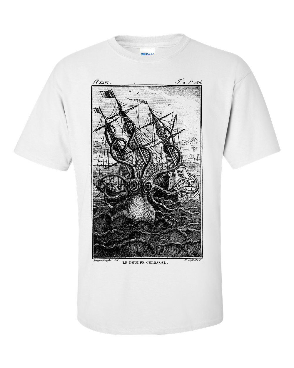 Kraken Le Poulpe Colossal Giant Octopus by malacologist Pierre Dénys de Montfort T-Shirt