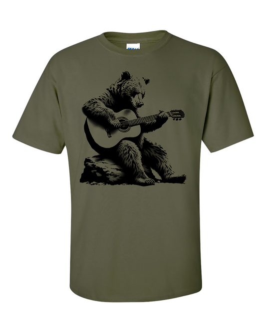 Bear Guitar T-Shirt,  Bear Playing Guitar, Guitarist Shirt