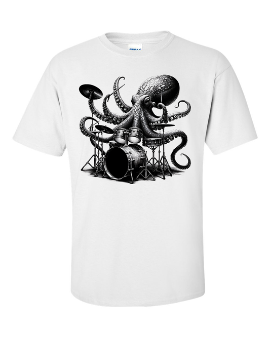 Octopus Playing Drums Drummer Octopus Shirt Drum Player T-Shirt