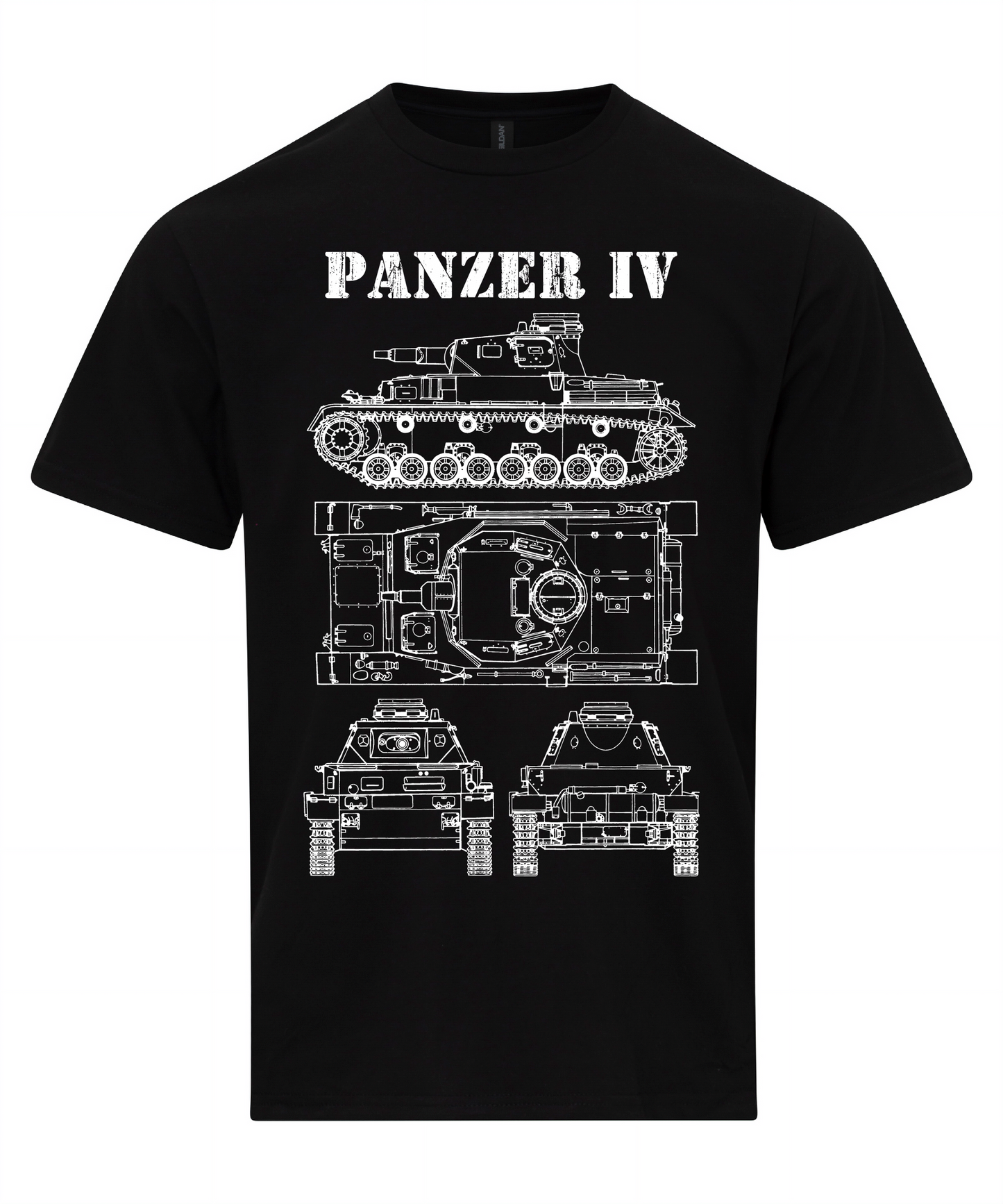 Panzer IV Tank T-Shirt PzKpfw Ausf C 4 Technical Drawing WW2 Wehrmacht German Army Shirt