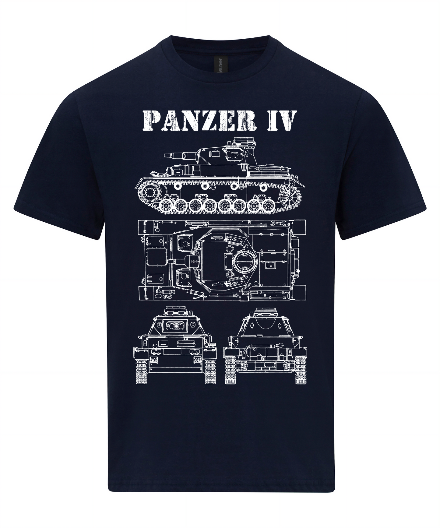 Panzer IV Tank T-Shirt PzKpfw Ausf C 4 Technical Drawing WW2 Wehrmacht German Army Shirt