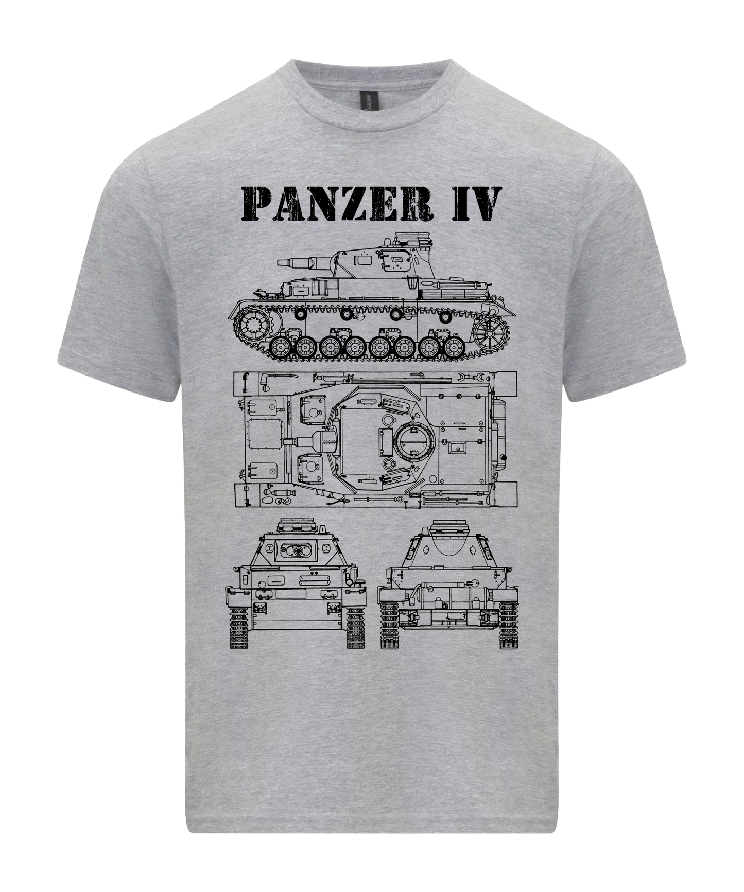 Panzer IV Tank T-Shirt PzKpfw Ausf C 4 Technical Drawing WW2 Wehrmacht German Army Shirt