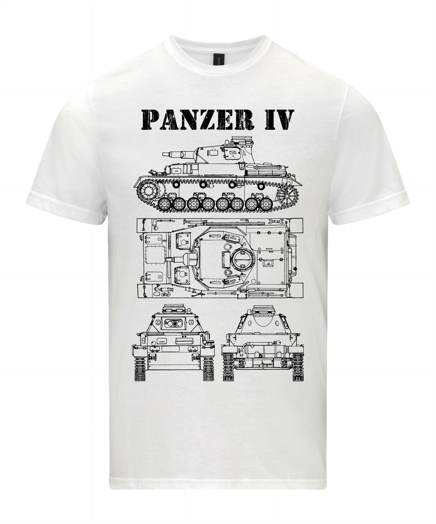 Panzer IV Tank T-Shirt PzKpfw Ausf C 4 Technical Drawing WW2 Wehrmacht German Army Shirt