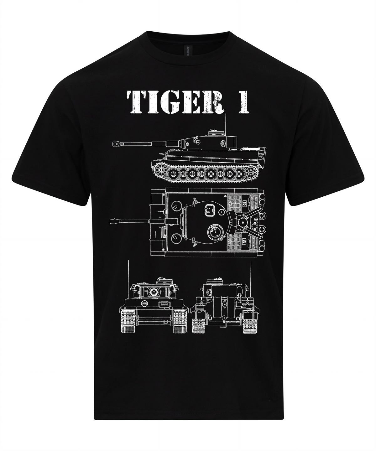 Tiger 1 Tank T-Shirt Technical Drawing Blueprint WW2 German Army Shirt