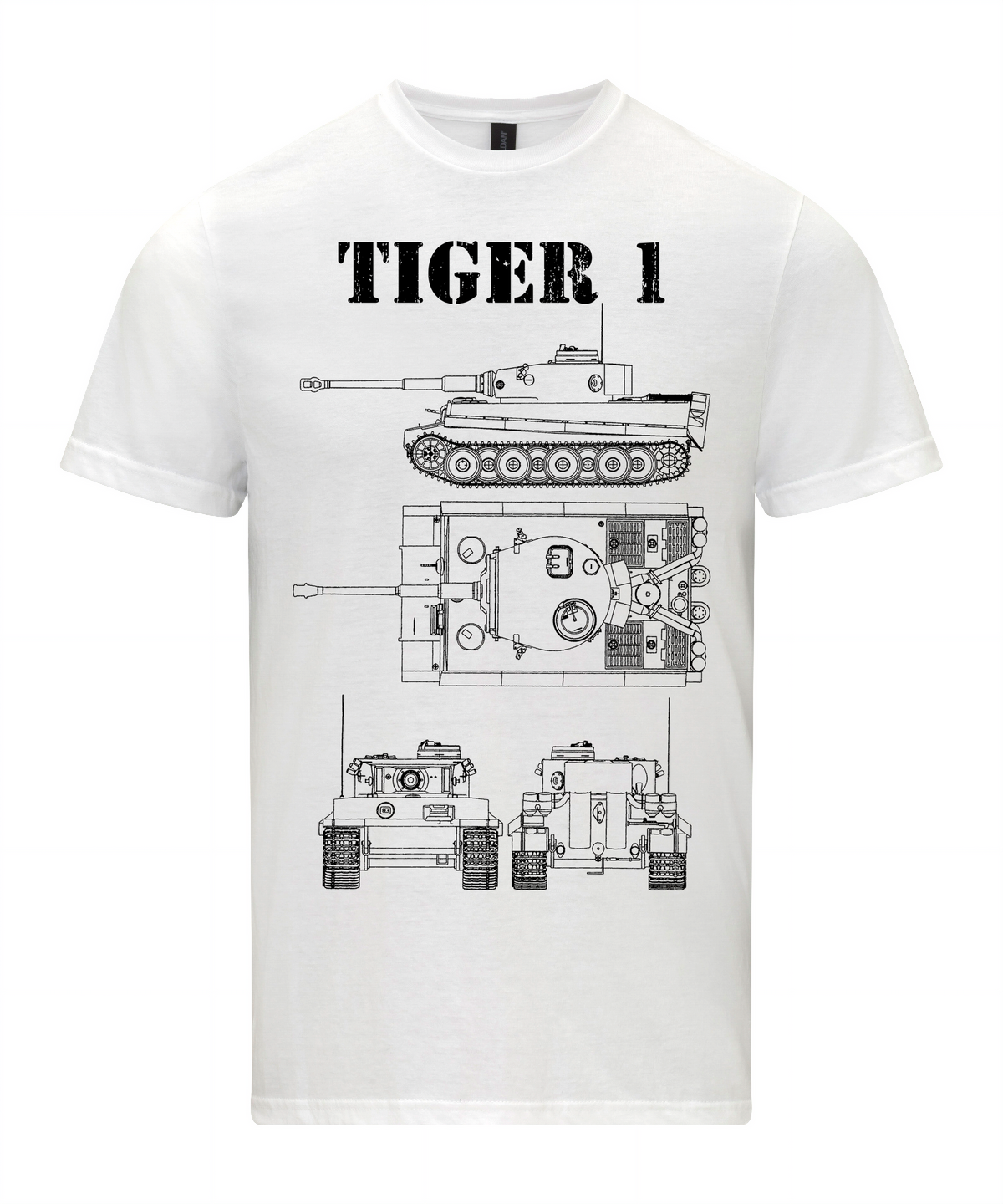 Tiger 1 Tank T-Shirt Technical Drawing Blueprint WW2 German Army Shirt