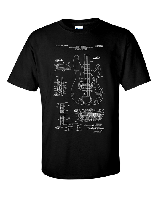 Bass Guitar Patent T-Shirt