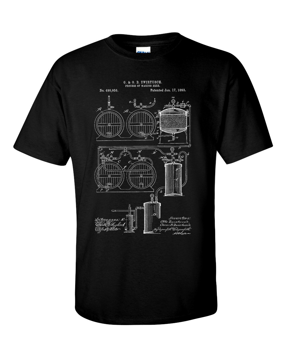 Beer Brewing 1893 Patent Craft Beer Gift T-Shirt