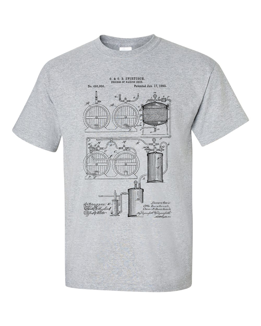 Beer Brewing 1893 Patent Craft Beer Gift T-Shirt