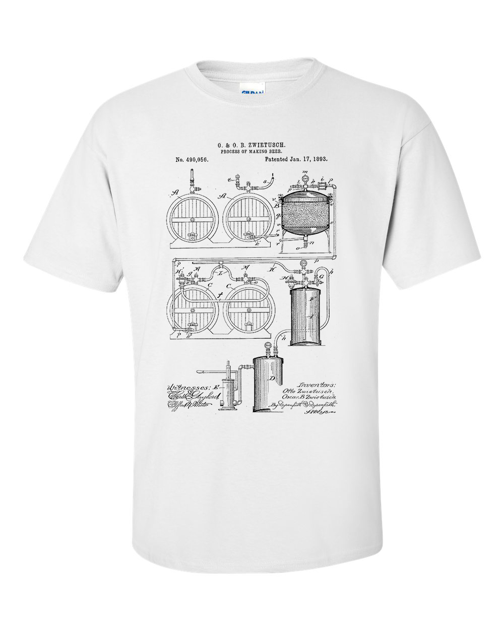 Beer Brewing 1893 Patent Craft Beer Gift T-Shirt