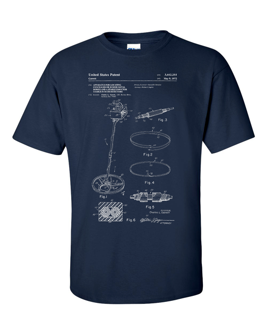 Metal Detector Patent Blueprint Dectorist Treasure Hunter TH'ER T-Shirt