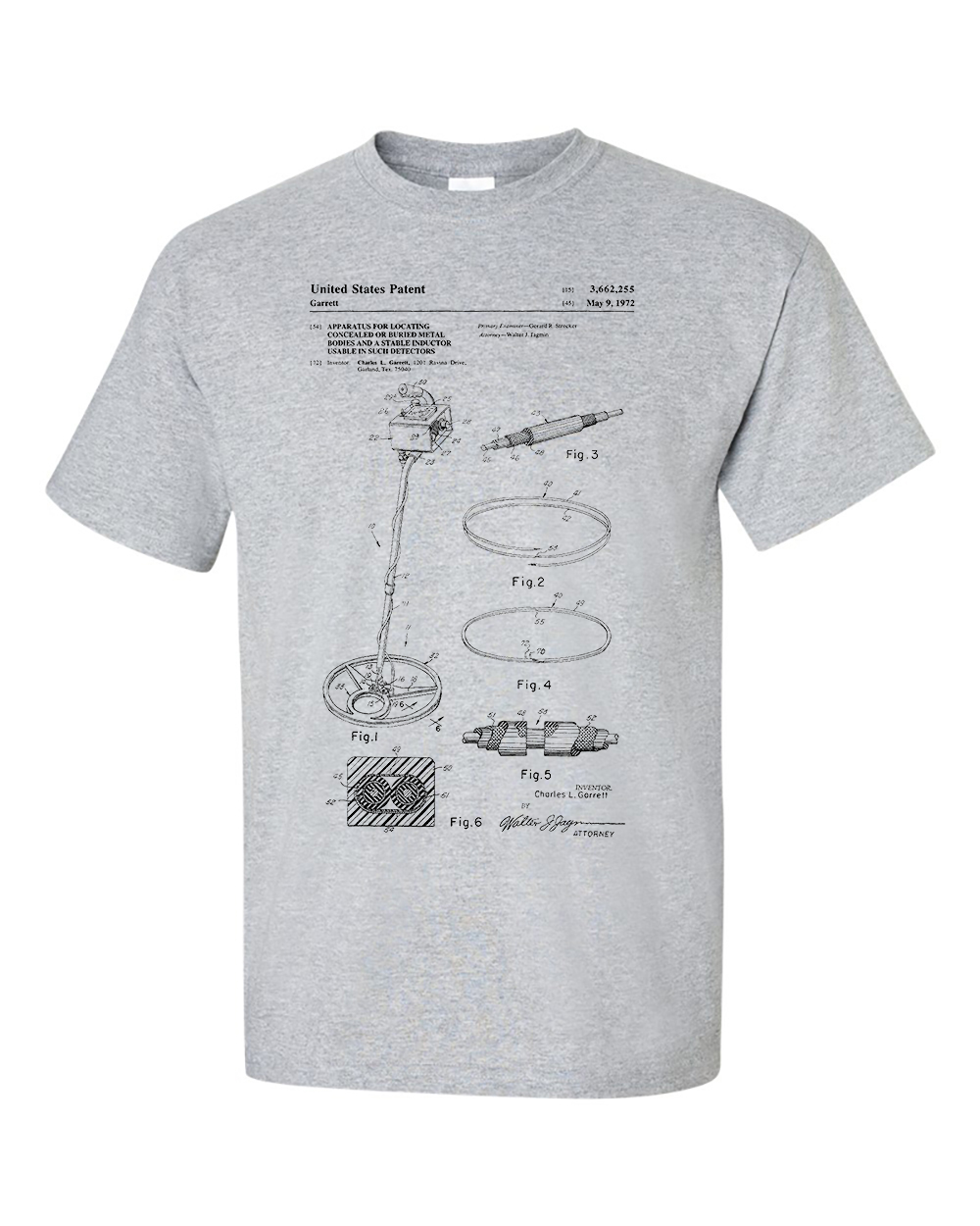 Metal Detector Patent Blueprint Dectorist Treasure Hunter TH'ER T-Shirt