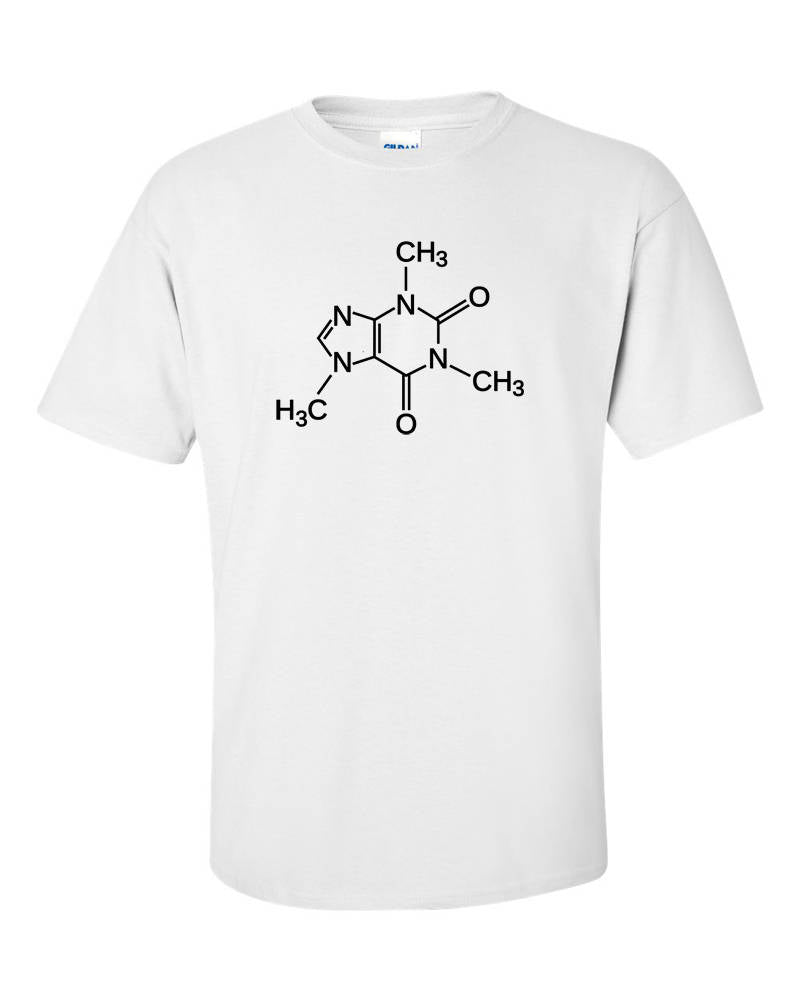 Caffeine Molecule 2d Skeletal Formula T-Shirt