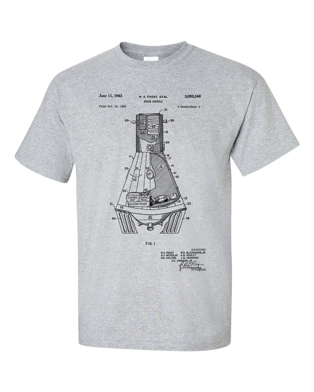 NASA Space Capsule 1959 Patent T-Shirt